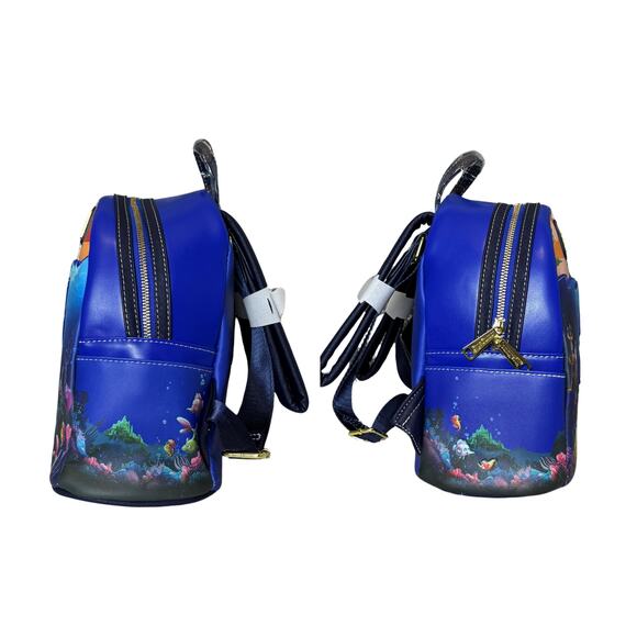 NWT Disney Parks x LOUNGEFLY The Little Mermaid Ariel Scene Mini Backpack RARE - Picture 7 of 10